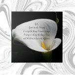 Inspirational Serenity Prayer White Calla Lily Tile<br><div class="desc">Ceramic tile featuring the photo image of an elegant,  white Calla Lily bloom along with the inspirational words of the Serenity Prayer. A lovely,  floral design!  Select your tile size. Makes a thoughtful gift for family and friends!</div>