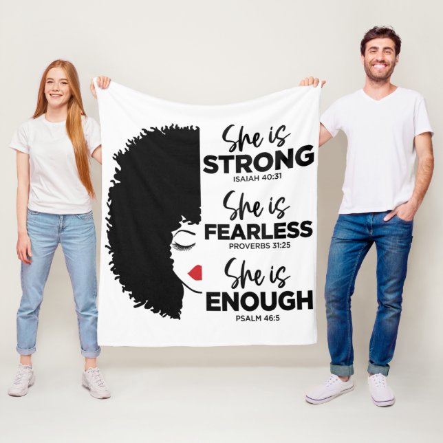 Inspirational She Is Fleece Blanket (In Situ)