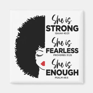 Inspirational She Is Square Magnet