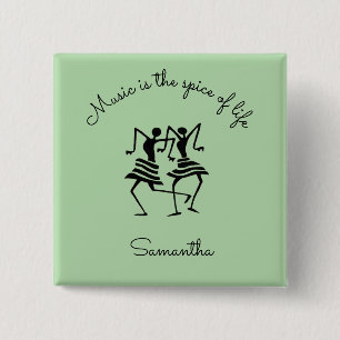 Inspirational, silhouette celebration dancers  15 cm square badge