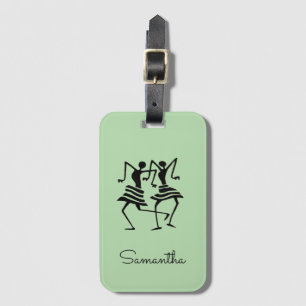 Inspirational, silhouette celebration dancers  luggage tag