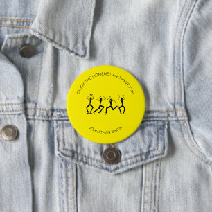 Inspirational, Silhouette Happiness Party Dancers 7.5 Cm Round Badge