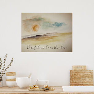 Inspirational Sinai Watercolor Desert Landscape Poster