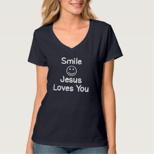 Inspirational Smile Jesus Loves You. Faith T-Shirt