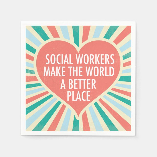 Inspirational Social Work Office Party Quote Napkin (Front)