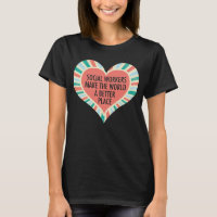 Inspirational Social Work Quote Heart Cute Retro