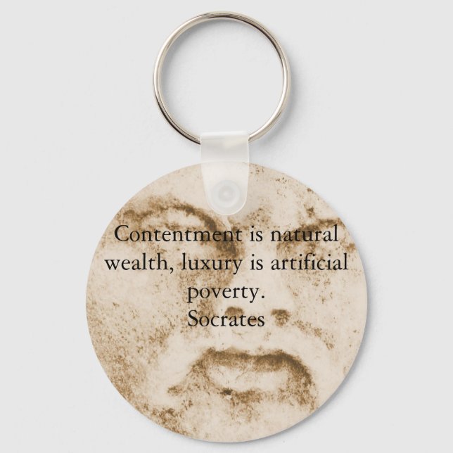Inspirational Socrates Quote Key Ring (Front)