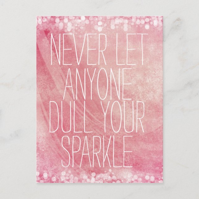 Inspirational Sparkle Quote Postcard (Front)