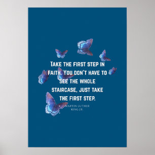 Inspirational Staircase Quote Print – Blue