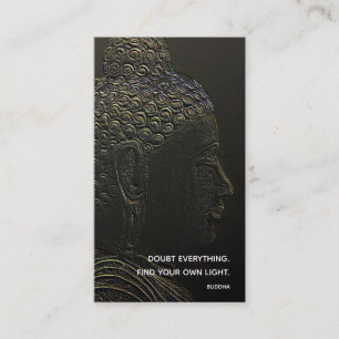 Inspirational Stone Buddha with Mindfulness Quote Business Card