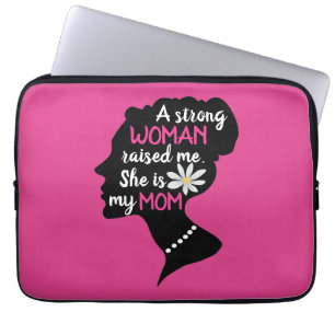 Inspirational Strong Woman Pink Mother's Day Laptop Sleeve