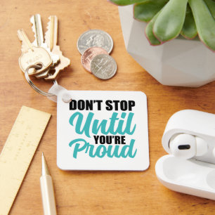Inspirational Success and Hustle Typography Key Ring