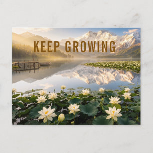 Inspirational Success Quote Nature Flowers Postcard