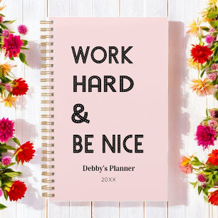 Inspirational Success Quote Pastel Pink Typography Planner
