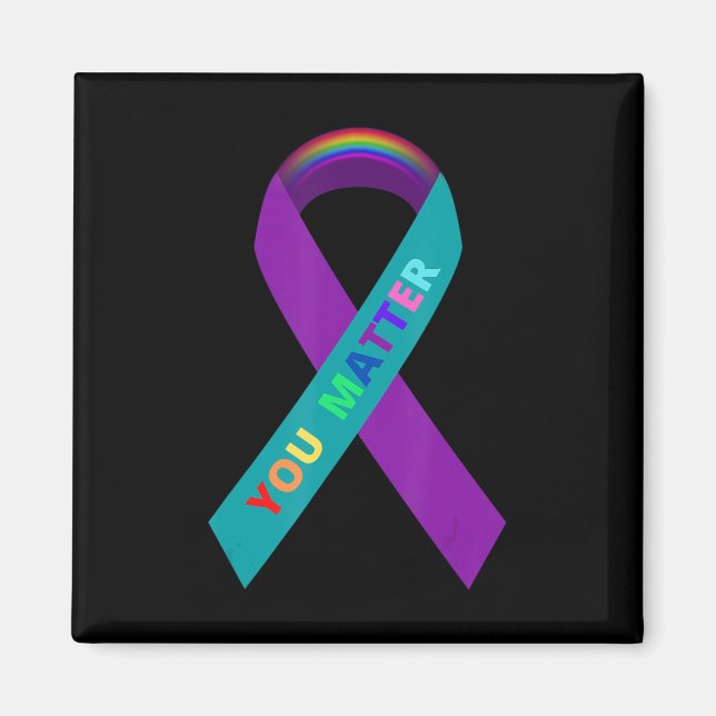 Inspirational Suicide Awareness Ribbon for LGBTQ C Magnet (Front)