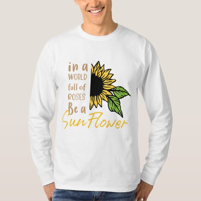 Inspirational Sunflower Artwork T-Shirt (Front)