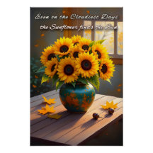 Inspirational Sunflower Quote - Rustic Autumn Wall