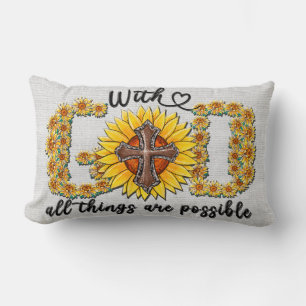 Inspirational Sunflower Sublimation/Scripture Lumbar Cushion