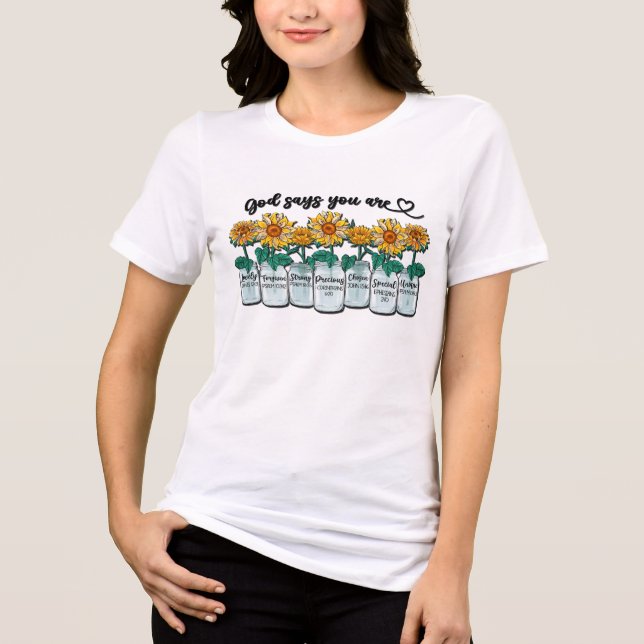 Inspirational Sunflower Sublimation/Scripture Tri-Blend Shirt (Front)