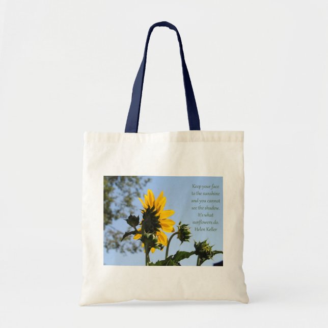 Inspirational Sunflower Tote Bag (Front)