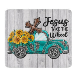 Inspirational Sunflower/Truck  Sublimation Cutting Board