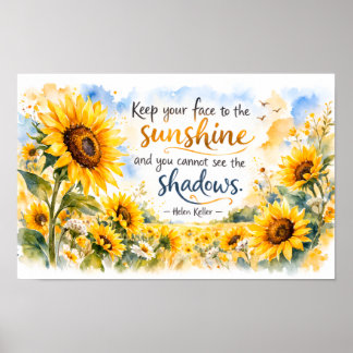 Inspirational Sunflowers – Watercolor Sunflower Poster