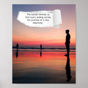 Inspirational Sunset Beach Canvas Art Poster