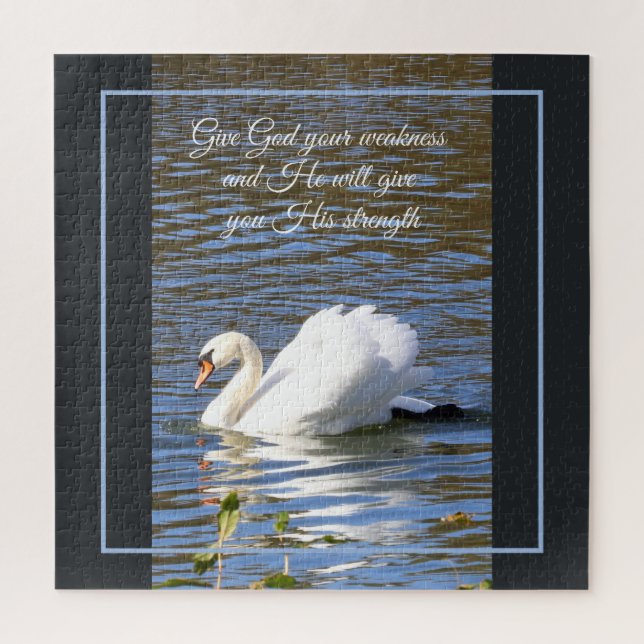 Inspirational Swan on Lake Christian Jigsaw Puzzle (Vertical)