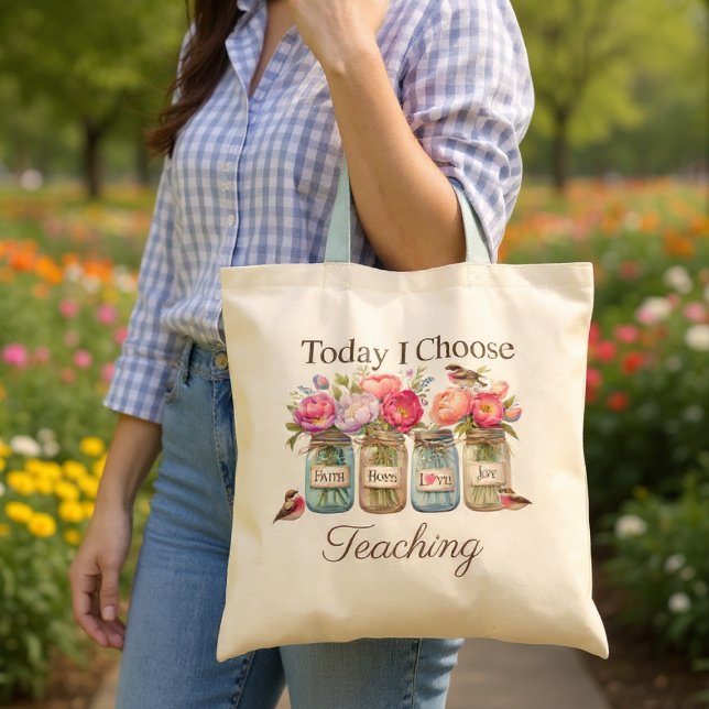 Inspirational Teacher Gift Faith, Hope, Love & Joy Tote Bag (Creator Uploaded)