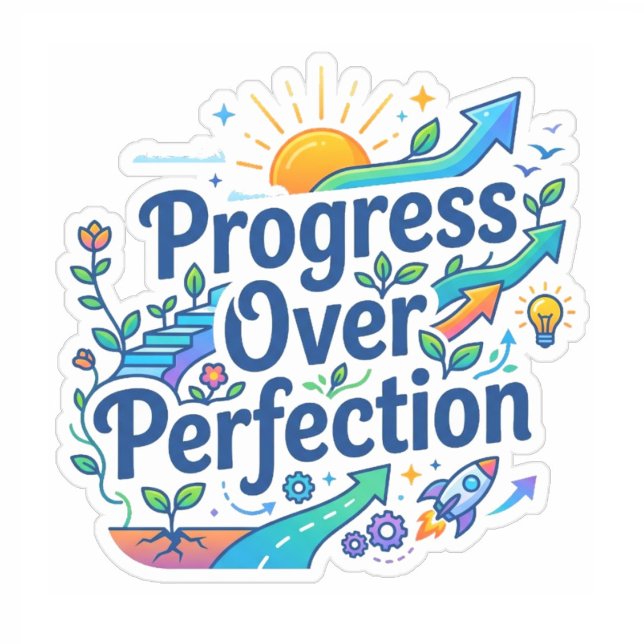 Inspirational Teachers | Progress Over Perfection (Unique Progress Over Perfection stickers)