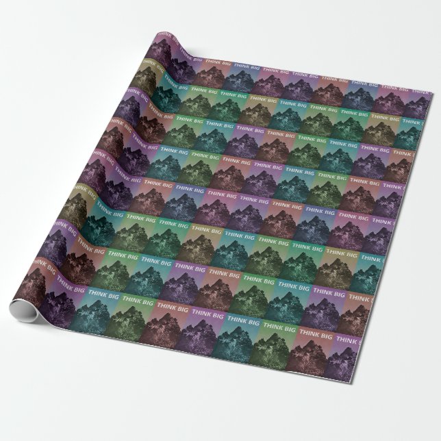 Inspirational Think Big Concept Pattern Wrapping Paper (Unrolled)