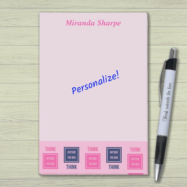 Inspirational think outside the box pink post-it notes (Creator Uploaded)