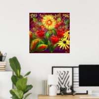 Inspirational This Too Shall Pass Floral Red 