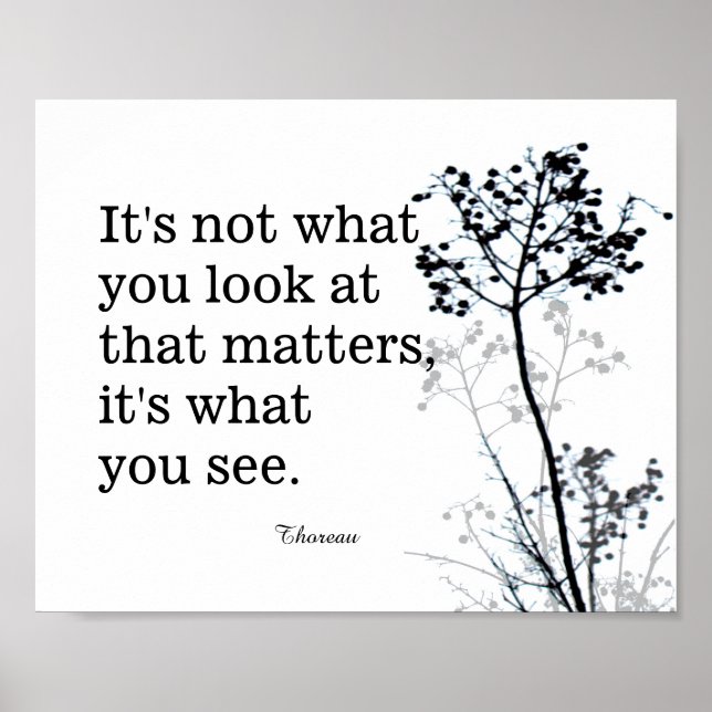 inspirational Thoreau quote black and white poster (Front)
