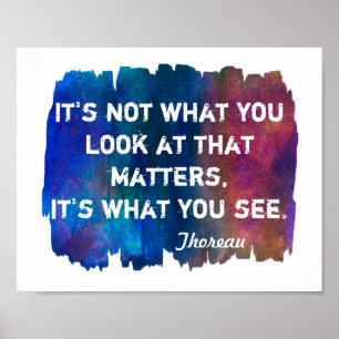 inspirational Thoreau quote watercolor design Poster