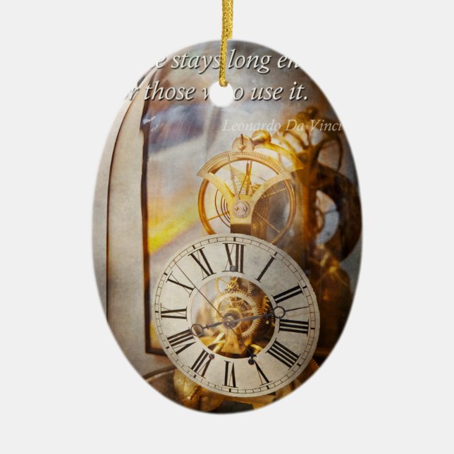 Inspirational - Time - A look back in time Ceramic Tree Decoration (Front)