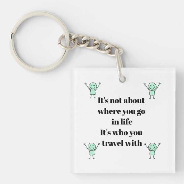 Inspirational Travel Poster Key Ring (Front)