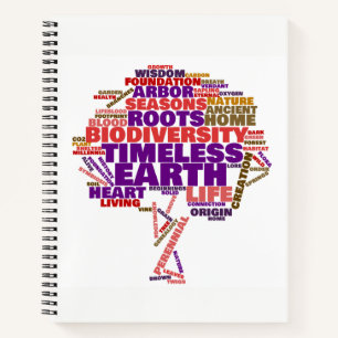 Inspirational Tree of Life Tag Cloud Notebook