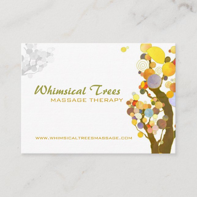 Inspirational Trees Massage Therapy Business Card (Front)