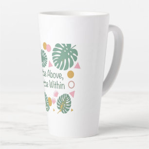 Inspirational Tropical Monstera Palm Leaf Positive Latte Mug