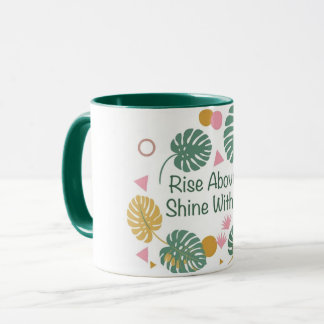 Inspirational Tropical Monstera Palm Leaf Positive Mug