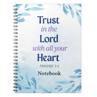 Inspirational Trust in the Lord Religious Blue Notebook