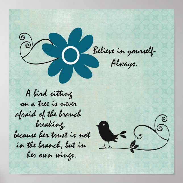 Inspirational Trust Your Own Wings Quote Poster (Front)