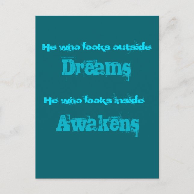 Inspirational Typography Awakening Quote Postcard (Front)