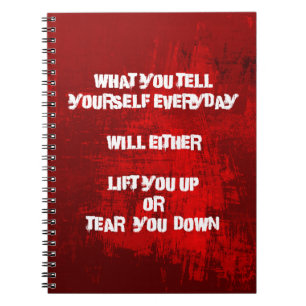 Inspirational Typography Quote on Self-Esteem Spiral Notebook