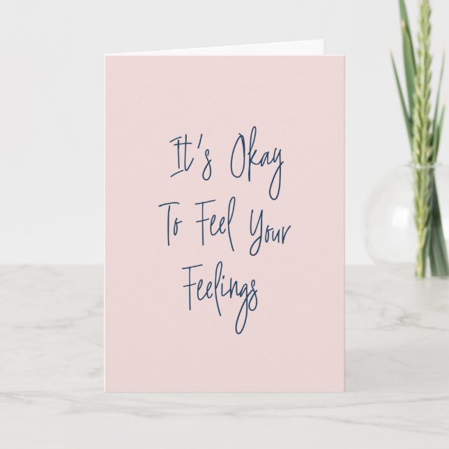 Inspirational Uplifting Positivity Quote in Blush Card (Front)