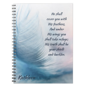 Inspirational Uplifting Psalm 91:4 Under His Wings Spiral Notebook
