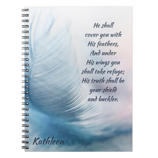 Inspirational Uplifting Psalm 91:4 Under His Wings Spiral Notebook (Front)