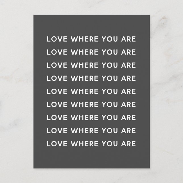 Inspirational Uplifting Word Typography Black Postcard (Front)