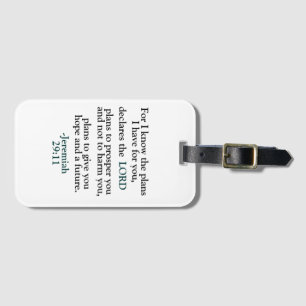 Inspirational Verse Jeremiah 29:11 Luggage Tag